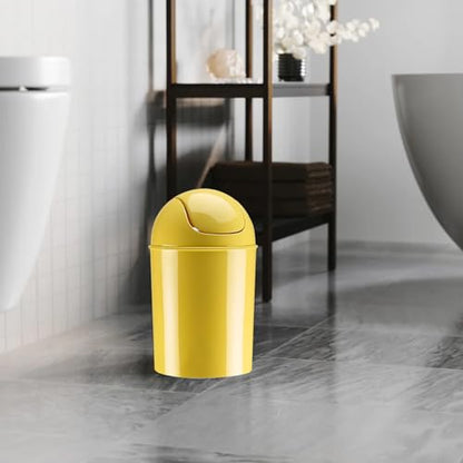 Umbra 1.25 Gallon Mini Waste Can with Removable Swing-Top Lid - Small Garbage Bin for Kitchen, Bathroom, Bedroom, Office - Compact Trash Can Fit Under Tables & Counters - Yellow - color: Yellow