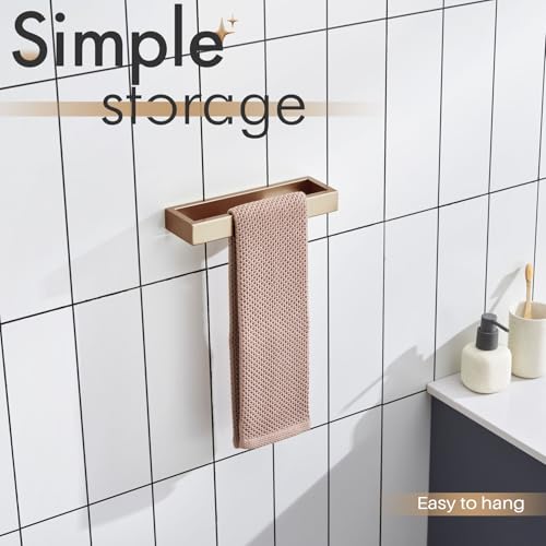 KOKOSIRI Towel Ring for Bathroom Hand Towel Holder 9 Inch Towel Hanger Rack Champagne Bronze Stainless Steel Wall Mount, 1 Pack B4008CPG-L9 - color: Champagne Bronze, size: 1 Pack