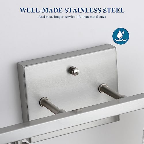 Mecgirn Stainless Steel Bathroom Vanity Light Over Mirror, 3 Light Brushed Nickel Bathroom Light Fixtures with Textured Glass Shades, Modern Vanity Lighting Wall Mount - color: Brushed Nickel, size: 3 Light
