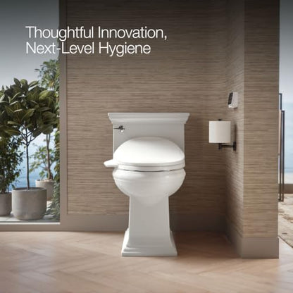 Kohler PureWash E750 Elongated Heated Bidet Toilet Seat, White with Touchscreen Remote Control, Quiet-Close Grip-Tight Lid, Self-Cleaning Wand, Warm Water Bidet, Adjustable Water Pressure, Nightlight - color: White