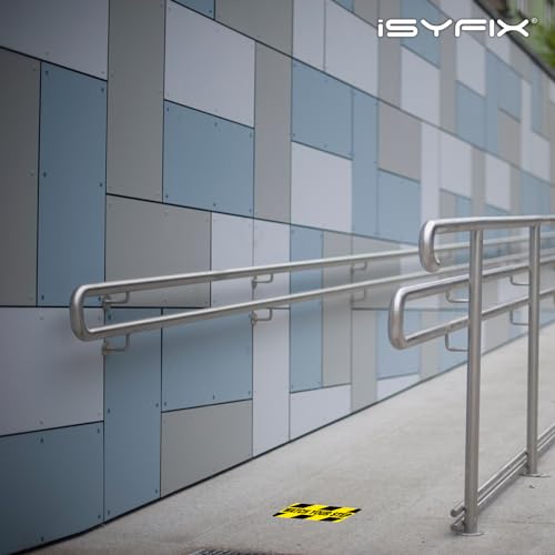 iSYFIX Watch Your Step Floor Decals Stickers, 10x5 Inch, 6 Pack | Self-Adhesive Vinyl, Laminated Anti-Slip, Water Resistance, Indoor & Outdoor - size: 10x5 inch