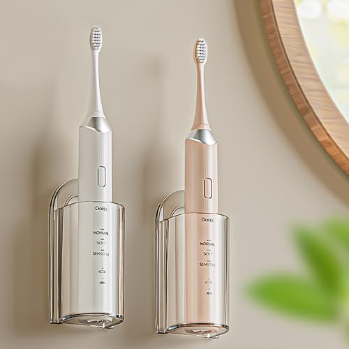 2 Pack Electric Toothbrush Holders for Bathroom, Wall Mounted Clear Electric Toothbrush Organizer, Self Adhesive Bathrooms Toothbrush Storage for Shower, Saving Space and Keep Drying - color: Clear, size: 2pcs