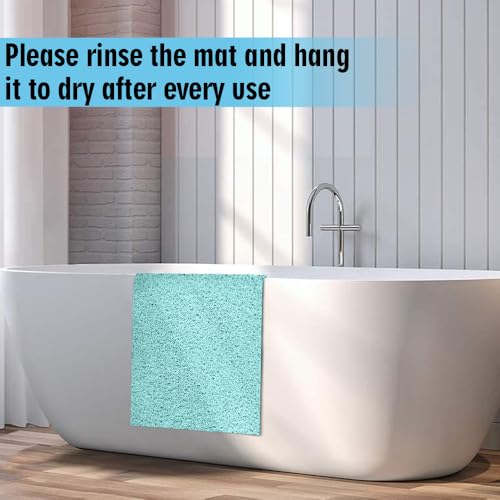 godehone Shower Mats Non Slip Without Suction Cups, PVC Loofah Bathroom Mats, Loofah Mats for Shower and Bathroom, Quick Drying, 23.6× 34.6 Inch, Light Green - color: Light Green, size: 34.6" x 23.6" (Rectangular)