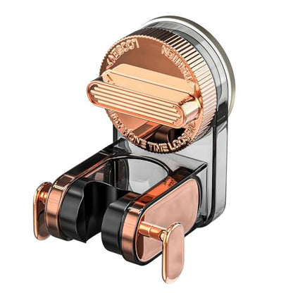 Shower Head Holder Suction, Handheld Shower Handle Bracket, Adjustable Bathroom Wall Mount Wand Holder - color: Rose gold