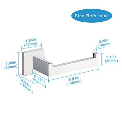 TASTOS Toilet Paper Holder Brushed Nickel 2 Pack, Toilet Tissue Roll Holders Dispenser and Hangers Wall Mounted for Bathroom & Kitchen, Stainless Steel Modern Square Style (Silver) - color: Brushed, size: Square (2 pack)
