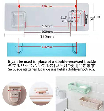 12 PCS Wall Mounted Replacement Sticky pads for Kitchen Bathroom Shower Caddy Organizer Rack Holder Nail Free Adhesive Hooks (Concave Shape) - color: Concave Shape