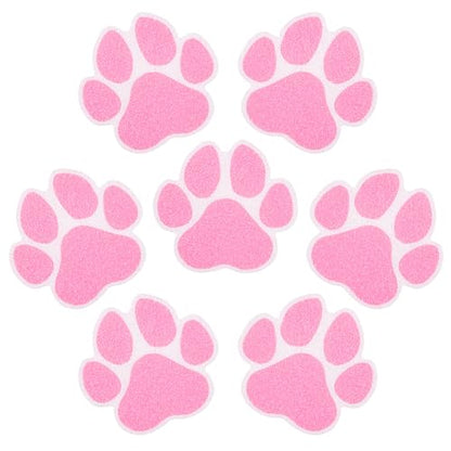 Secopad 20PCS Dog Paw Non Slip Bathtub Stickers with Scraper, Pink | Original Large Anti-Slip Decal, PEVA for Kids, Strong Adhesive, Easy to Use, For Bath Tubs, Showers & Stairs - color: Pink