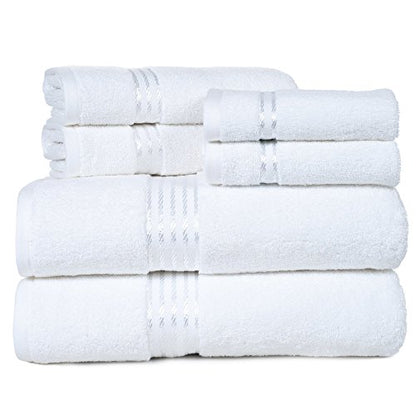 Bedford Home 100% Cotton Hotel 6 Piece Towel Set - White - color: White
