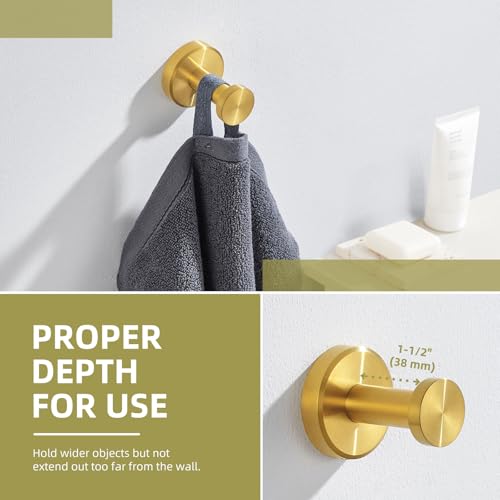 Angle Simple Towel Hook, Bathroom Hand Towel Holder, Brushed Dark Gold | Rustproof SUS304 Stainless Steel, Modern Compact Robe Coat Hook, for Shower Closet Entryway, Screws Mount - color: Brushed Dark Gold, size: 1 Pack