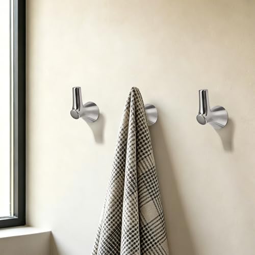 AVICCI 5 Pack Towel Hooks Brushed Nickel Coat Hooks, Zinc Alloy Heavy Duty Bathroom Hooks Wall Mounted for Robes & Towels Hand Towel Hook Holder Kitchen, Bathroom Accessories - color: Brushed Nickel