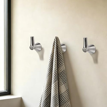 AVICCI 5 Pack Towel Hooks Brushed Nickel Coat Hooks, Zinc Alloy Heavy Duty Bathroom Hooks Wall Mounted for Robes & Towels Hand Towel Hook Holder Kitchen, Bathroom Accessories - color: Brushed Nickel