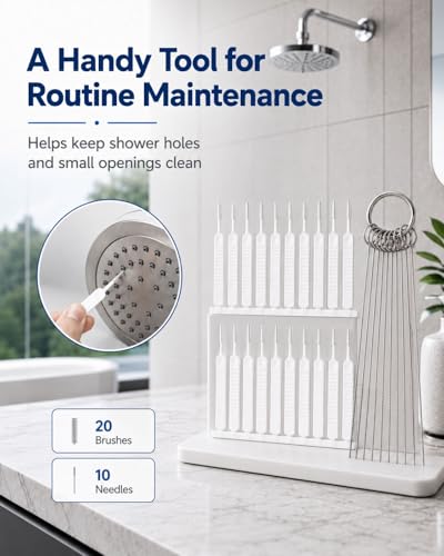30 Pcs Shower Head Cleaning Brush Set Cleaner Picks - Small Hole Nozzle Unclogger, Anti-Clogging Shower Head Cleaner with Storage Boxes