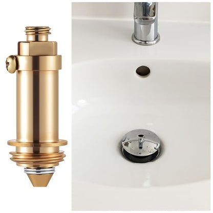 2PCS Basin Sink Clicker Pop Up Tub Drain Stopper, Brass Spring Plug | Universal Click Clack Replacement Bolt, Durable Push Bathroom Accessories for Most Basin Drains