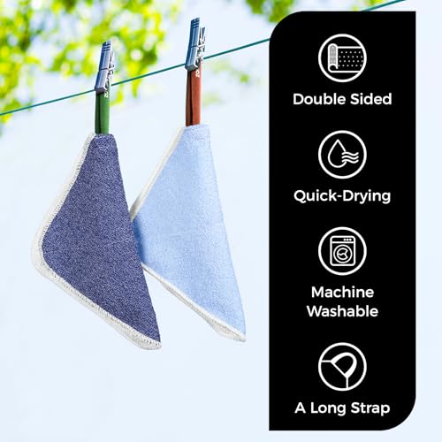 ZOMCHI Exfoliating Washcloth for Face and Body, Dual Texture, 2 Pack, Blue | Wash Cloths for Men and Women, Quick-Drying Scrub Bath Cloth, Shower Wash Cloth, Rich Lather, Deep and Gentle - style: Blue Washcloth