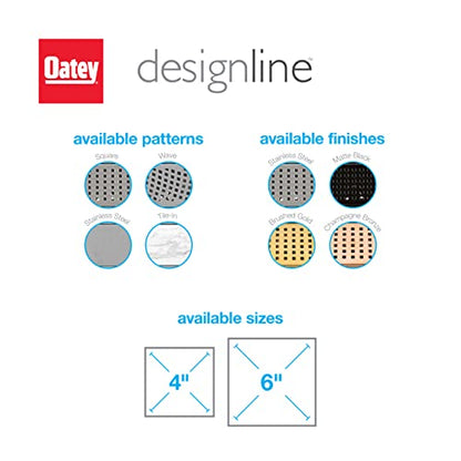 Designline 4 inch. x 4 inch. Square Drain Tile-in Grate | (Pack of 3) - size: 4" (Pack of 3), style: Tile-In
