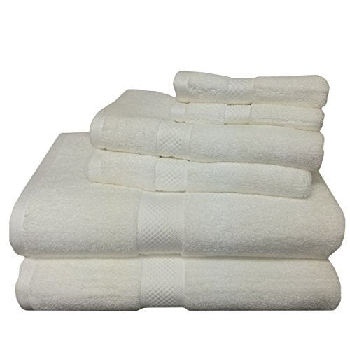 Rayon from Bamboo-Blend Towel Set, 6-Pieces, White - color: White