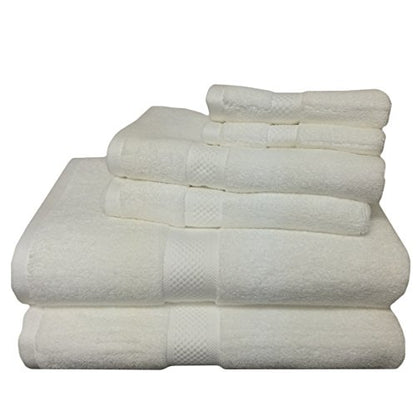 Rayon from Bamboo-Blend Towel Set, 6-Pieces, White - color: White