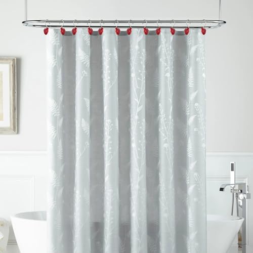 BBV Shower Curtain Hooks Rings for Valentine's Day, 12 Pcs Stainless Steel Glide Shower Hooks for Bathroom Shower Rods Curtains (RED) - color: Red