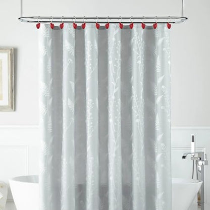 BBV Shower Curtain Hooks Rings for Valentine's Day, 12 Pcs Stainless Steel Glide Shower Hooks for Bathroom Shower Rods Curtains (RED) - color: Red