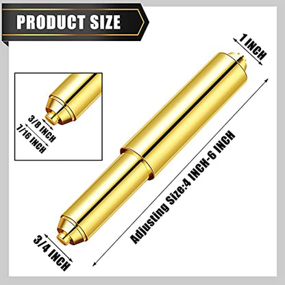 Shappy 4 Pcs Universal Toilet Paper Holder Replacement Rod Spring Loaded Plastic Retractable Paper Replacement Rod Toilet Tissue Roll Holder Insert for Bathroom Home Fixture Accessories (Gold) - color: Gold