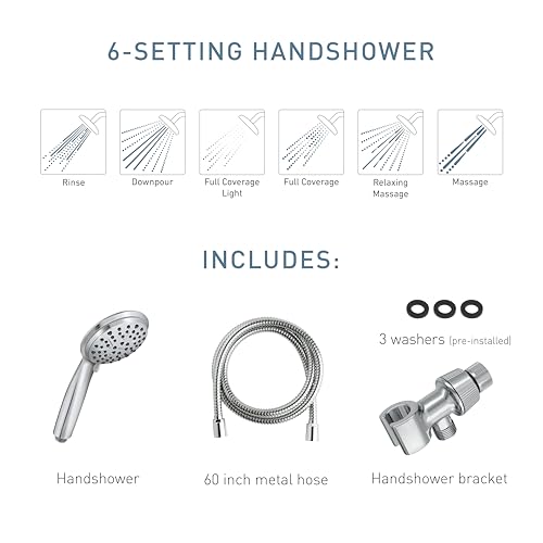 Moen Attune Shower Head with Handheld Sprayer, 6 Shower Head Spray Settings, Chrome Finish, 218H0 - color: Chrome, size: (Pack of 1)