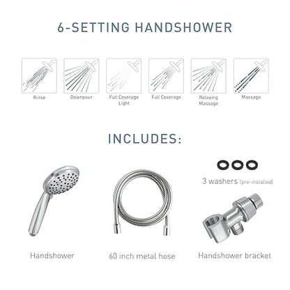 Moen Attune Shower Head with Handheld Sprayer, 6 Shower Head Spray Settings, Chrome Finish, 218H0 - color: Chrome, size: (Pack of 1)