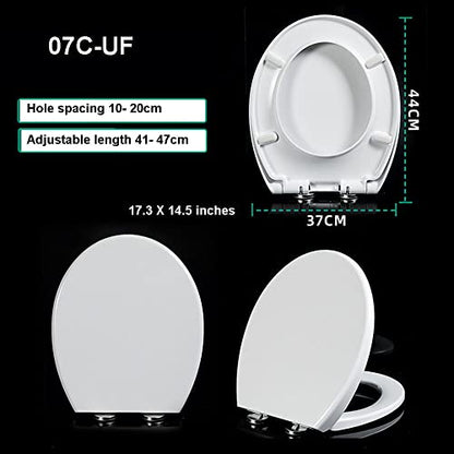 Shape Toilet Seat for Compact Toilet, Quick Release Heavy Duty Toilet Seat, Soft Close Toilet Seat Easy Clean Install, White - size: Round