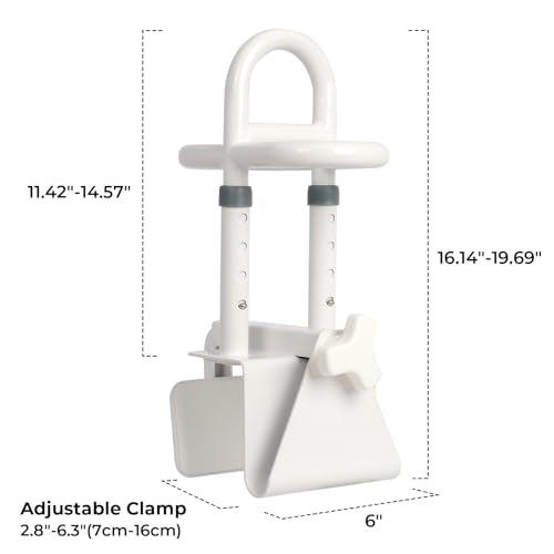Bathtub Handles for Seniors: Triple Grip Adjustable Bathroom Grab Bars,Supports 350 LBS Safety Rail for Elderly,Disabled,Tub Grab Bars for Side of Tub