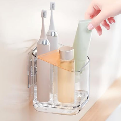 Toothbrush Holder, 3 Slot Wall Mounted with Divider Kitchen Office