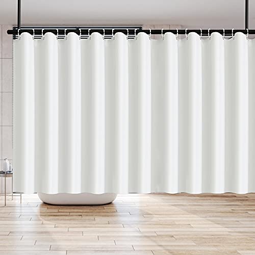 Extra Wide Large Shower Curtains with 20 Hooks,Shower Curtain Liner 118W x78H Soft Hotel Quality Suitable for Hotel/Family Bathroom White - size: 118.1"W x 78.7"L (Pack of 1)