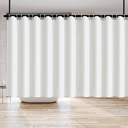 Extra Wide Large Shower Curtains with 20 Hooks,Shower Curtain Liner 118W x78H Soft Hotel Quality Suitable for Hotel/Family Bathroom White - size: 118.1"W x 78.7"L (Pack of 1)
