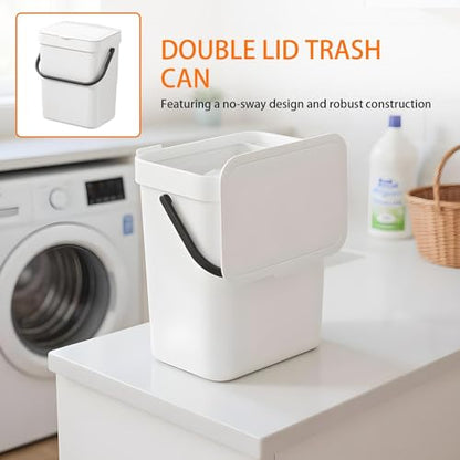 Wall Mounted Trash Can Space-Saving Waterproof | Under Sink Bin Kitchen for Garbage Disposal Bathroom Bedroom Home Office RV Dorm Apartment Cabinet Door - size: 3L