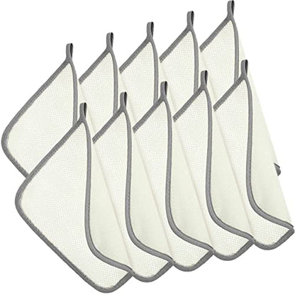Tatuo 10 Packs Exfoliating Wash Cloths for Body and Face Facial Bath Scrub Soft Weave Loofah Towel Exfoliate Bath Towel Remove Dead Skin Wash Cloth for Women Man (Gray Edge) - color: Gray Edge
