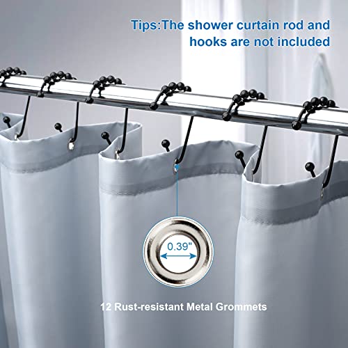 Light Gray Shower Curtain Liner, Light Gray Fabric Shower Liner, 2-in-1 Bathroom Shower Curtain and Liner, 12 Grommet Holes, Water Proof, Machine Washable, Hotel Quality, 72 x 72 Inches - color: Light Gray, size: 72"W x 72"L (Pack of 1)