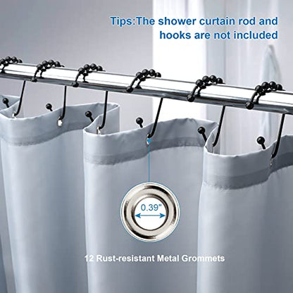Light Gray Shower Curtain Liner, Light Gray Fabric Shower Liner, 2-in-1 Bathroom Shower Curtain and Liner, 12 Grommet Holes, Water Proof, Machine Washable, Hotel Quality, 72 x 72 Inches - color: Light Gray, size: 72"W x 72"L (Pack of 1)