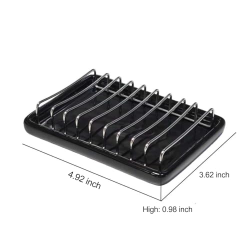 Soap Dish Drain Tray Self Draining Soap Holder Sponge Holder Soap Dishes for Shower, Bathroom, Kitchen Sink (1, C-Black) - color: C-black