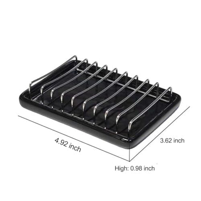 Soap Dish Drain Tray Self Draining Soap Holder Sponge Holder Soap Dishes for Shower, Bathroom, Kitchen Sink (1, C-Black) - color: C-black