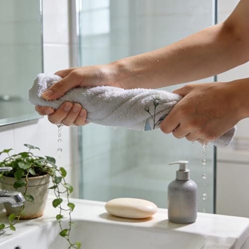 Hand Towels for Bathroom Blue Eucalyptus Leaf Kitchen Towels Set of 2 Soft Breathable Highly Absorbent Bath Towels for Bath Guest Gym Spa, 14.4x28.3 Inch - color: Blue Eucalyptus Leaf
