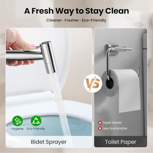 JOMOO Bidet Sprayer for Toilet, 304 Stainless Steel Handheld Bidet Sprayer for Toilet with 47" Bidet Hose, Adjustable Water Pressure Jet Spray for Toilet & Shattaf for Personal Hygiene, Cloth Diaper