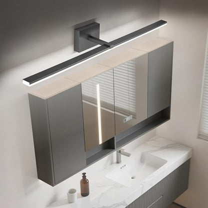 Modern LED Dimmable Vanity Light 40 inch Matte Black Bathroom Wall Lighting Fixtures - color: Black- Dimmable, size: 40-inch