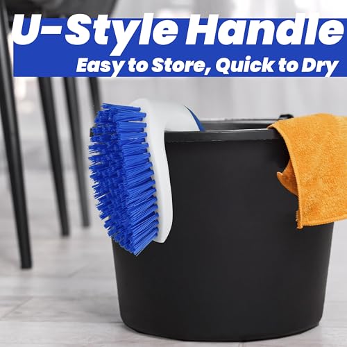 2 Pack Scrub Brushes, Cleaning Brush with Stiff Bristles, Handheld Scrubber for Bathroom, Shower, Tile, Carpet, Bathtub & Floor | Cleaning Brush with Stiff Bristles, Handheld Scrubber for Bathroom, Tile, Carpet, Bathtub & Floor - size: Standard