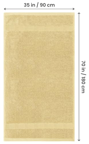 Utopia Towels Luxurious Jumbo Bath Sheet 2 Piece, 600 GSM, 35 by 70 Inches, 100% Ring Spun Cotton, Highly Absorbent and Quick Dry Extra Large Bath Towel, Super Soft Towel, Champagne - color: Beige, size: 2 Piece Bath Sheet