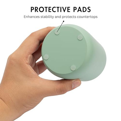 Yew Design Matte Green Bathroom Toothbrush Holder Cup - Round - color: Round Matte Sage Green