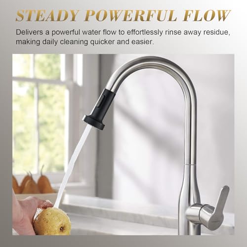 Kitchen Faucet Head Replacement, Pull Down Spray Head with 2 Spray Modes, High Pressure Faucet Sprayer, Universal Sink Spray Head Replacement (Matte Black) - color: Pull-Down Spray Head - Matte Black