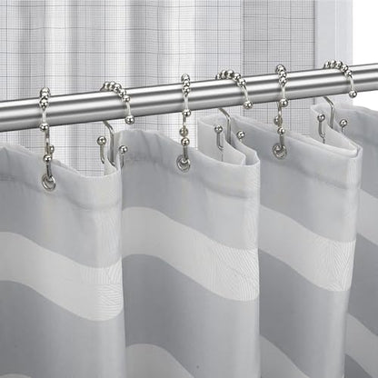 Shower Curtain Hooks Rings, Rust Resistant Metal Double Glide Shower Hooks Rings for Bathroom Shower Rods Curtains, Set of 12 Hooks - Nickel
