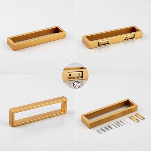 GERZWY Gold Stainless Steel Towel Holder Towel Hanger Towel Ring for Bathroom Lavatory Wall Mount Contemporary Style - color: Champagne Gold