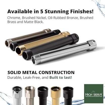 High Sierra Showerheads Bronze E-Z Reach Solid Metal Shower Arm Extension, 6" - color: Oil Rubbed Bronze