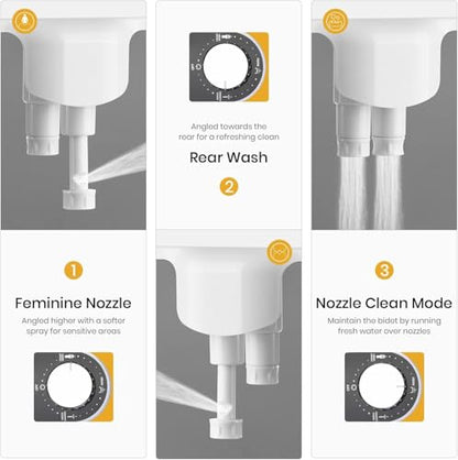 Bidet Attachment for Toilet, Self Cleaning Bidet Attachment with Adjustable Cold Water Pressure, Front and Rear Wash for Women and Men, Premium Bathroom Accessory by anees