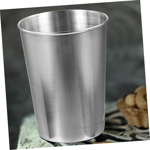 Stainless Steel Tumbler Cup Multipurpose Drinking Glass for Water Juice and Beverages Elegant Silver Design for Bathroom and Home Use - size: 8.50X6.00X6.00CM
