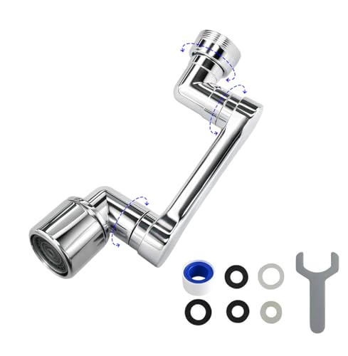 1080° Swivel Faucet Extender, Sliver, 1 PCS | Rotating Sink Extension Multifunctional Robotic Arm, Splash Filter Extension Aerator for Kitchen Bathroom - color: Brass - 1 Pack, size: 1080-1Mode